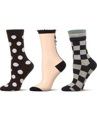 Memoi - Assorted 3-Pack Crew Socks - Lyst