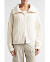 Herno - Rib Wool Sweater Knit Bomber Jacket - Lyst