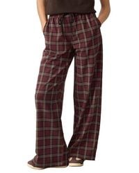 Next - Check Plaid Wide Leg Drawstring Pants - Lyst