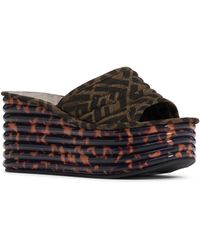 fendi embroidered leather slide sandal