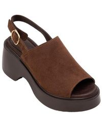 Forever & Always Shoes - Power Leather Platform Wedge Sandals - Lyst