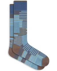 Bugatchi - Geo Pattern Mercerized Cotton Blend Dress Socks - Lyst