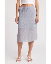 All In Favor - Floral Crinkle Midi Skirt In At Nordstrom, Size Small - Lyst
