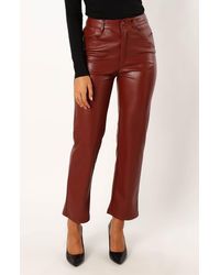 Petal & Pup - Maverick High Waist Straight Leg Faux Leather Pants - Lyst