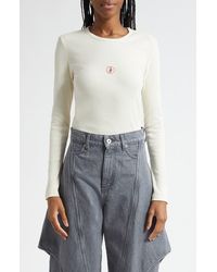 JW Anderson - Anchor Embroidered Long Sleeve Underpinning Top - Lyst