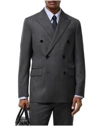 Burberry - Herringbone Wool Tailored Jacket - Lyst