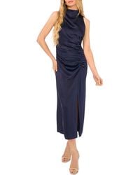Parker - The Ayla Ruched Satin Midi Dress - Lyst
