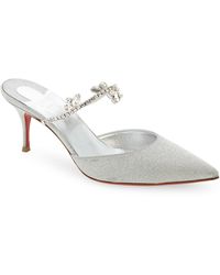 Christian Louboutin - Planet Queen Crystal Embellished Glitter Pointed Toe Mule Pump - Lyst