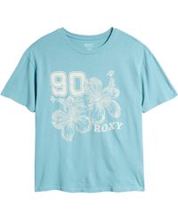 Roxy - Hibiscus Collegiate Oversize Cotton Graphic T-shirt - Lyst