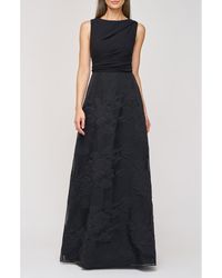 JS Collections - Valery Mixed Media Sleeveless Gown - Lyst