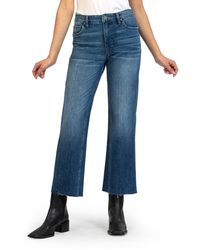 Kut From The Kloth - Kelsey Fab Ab High Waist Raw Hem Ankle Flare Jeans - Lyst