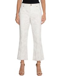 Liverpool Los Angeles - Hannah Floral Frayed Crop Flare Jeans - Lyst