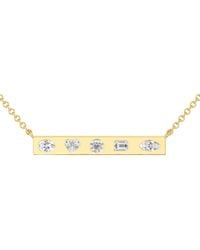 Everlee - Multi Shape Inlay Bar Lab Diamond Necklace - Lyst
