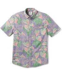 Reyn Spooner - X Eddy Y Tailored Fit Tapa Anthurium Print Short Sleeve Button-down Shirt - Lyst