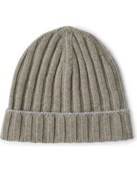 Brunello Cucinelli - Cashmere Rib Knit Beanie - Lyst