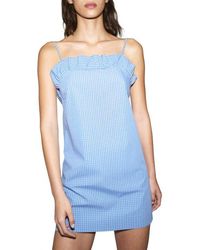 Mango - Starring Hailey Bieber Frill Neck Cotton Minidress - Lyst