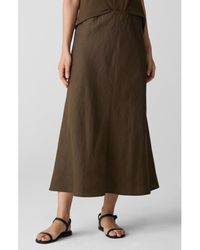 Eileen Fisher - Bias Cut Organic Linen A-Line Skirt - Lyst
