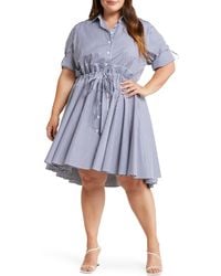 Harshman - Meadow Tie Front Fit & Flare Shirtdress - Lyst