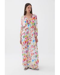 Nocturne - Printed Long Dress - Lyst