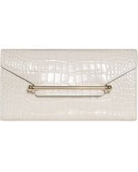 Strathberry - Multrees Croc Embossed Leather Wallet On A Chain - Lyst