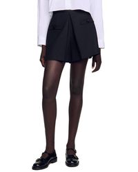Sandro - High-Waisted Shorts With Buttons - Lyst