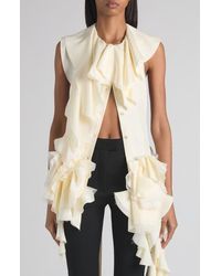 McQueen - Ruffle Silk Halter Top - Lyst