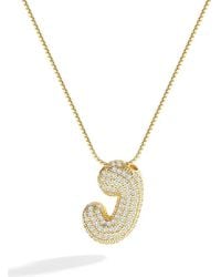 Mint & Lily - Pave Bubble Initial Necklace - Lyst