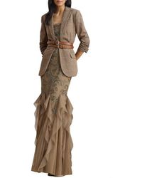 Ralph Lauren - Ruffle Paisley Beaded Gown - Lyst
