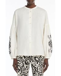 Weekend by Maxmara - Ilex Embroidered Linen Button-Up Shirt - Lyst