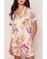 Petite Plume - Brilliant Botanical Mulberry Silk Short Pajamas - Lyst