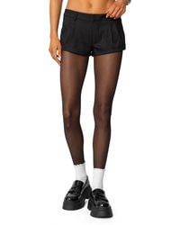 Edikted - Kera Front Pleat Micro Shorts - Lyst