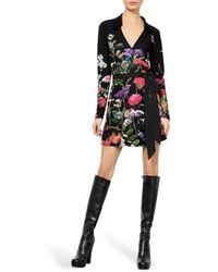 Alice + Olivia - Millicent Print Long Sleeve Matte Jersey Wrap Minidress - Lyst