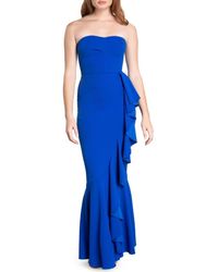 Dress the Population - Paris Ruffle Strapless Mermaid Gown - Lyst