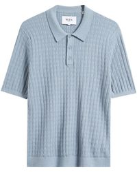 Wax London - Naples Diamond Stitch Cotton & Cashmere Polo Sweater - Lyst