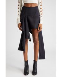 Monse - Pinstripe Deconstructed Trouser Stretch Wool Skirt - Lyst