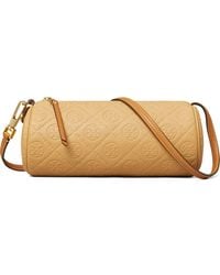 Tory Burch - T Monogram Pebble Leather Cylinder Shoulder Bag - Lyst