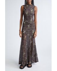 Siedres - Fens Floral Open Back Semisheer Mesh Dress - Lyst