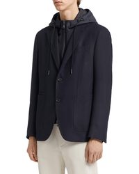 Zegna - Trofeo Wool Blend Sports Jacket With Removable Hooded Dickey - Lyst