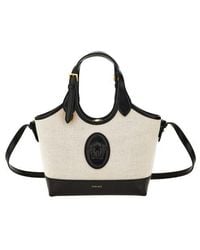 Versace - Small La Medusa Canvas & Leather Tote - Lyst