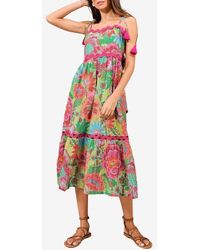 Lipsy - Floral Print Tie Strap Maxi Dress - Lyst