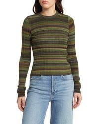RE/DONE - Space Dye Stripe Rib Wool Sweater - Lyst