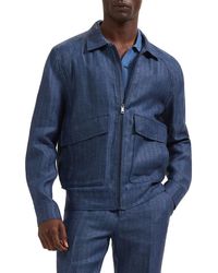 Bugatchi - Linen Bomber Jacket - Lyst