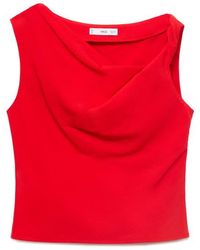 Mango - Asymmetric Drape Crop Top - Lyst