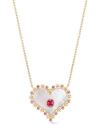 Orly Marcel - Large Heart Sapphire Pendant Necklace - Lyst