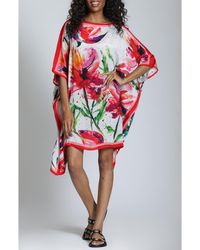 Apny - Floral Print Caftan Dress - Lyst