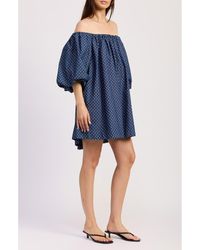En Saison - Dover Off The Shoulder Balloon Sleeve Trapeze Minidress - Lyst