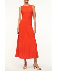 STAUD - Elyse Pleated Sleeveless Knit Maxi Dress - Lyst