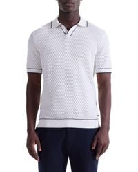 Bugatchi - Johnny Collar Basket Stitch Cotton Blend Polo Sweater - Lyst