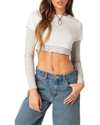 Edikted - Layered Long Sleeve Crop Top - Lyst
