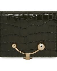 Strathberry - Crescent Croc Embossed Patent Leather Bifold Wallet - Lyst